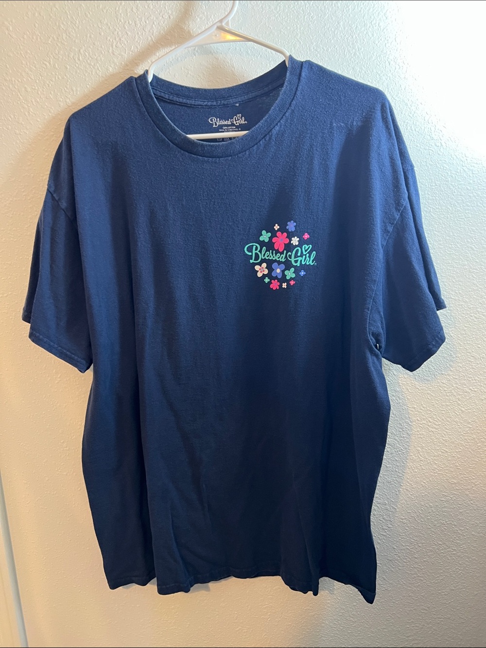 Blessed Girl Navy Short-Sleeve Graphic Tee